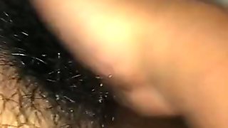 First time fingering my wifes hairy pussy