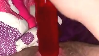 Hairy pussy toy fuck and squirt