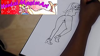 Captured and Spanked Samus tied up fan art speed drawing