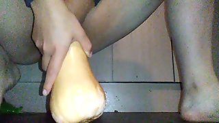 Fucking myself hard with a huge veg/very loud moaning/must watch