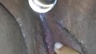 Using A Glass Dildo On Tight Creamy Pussy :P