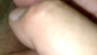 Fingering my wife's hairy pussy