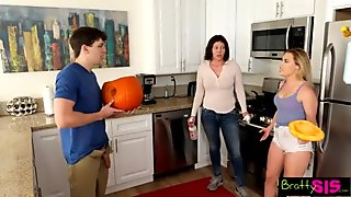 Bratty sis She caught her brother fucking a pumpkin
